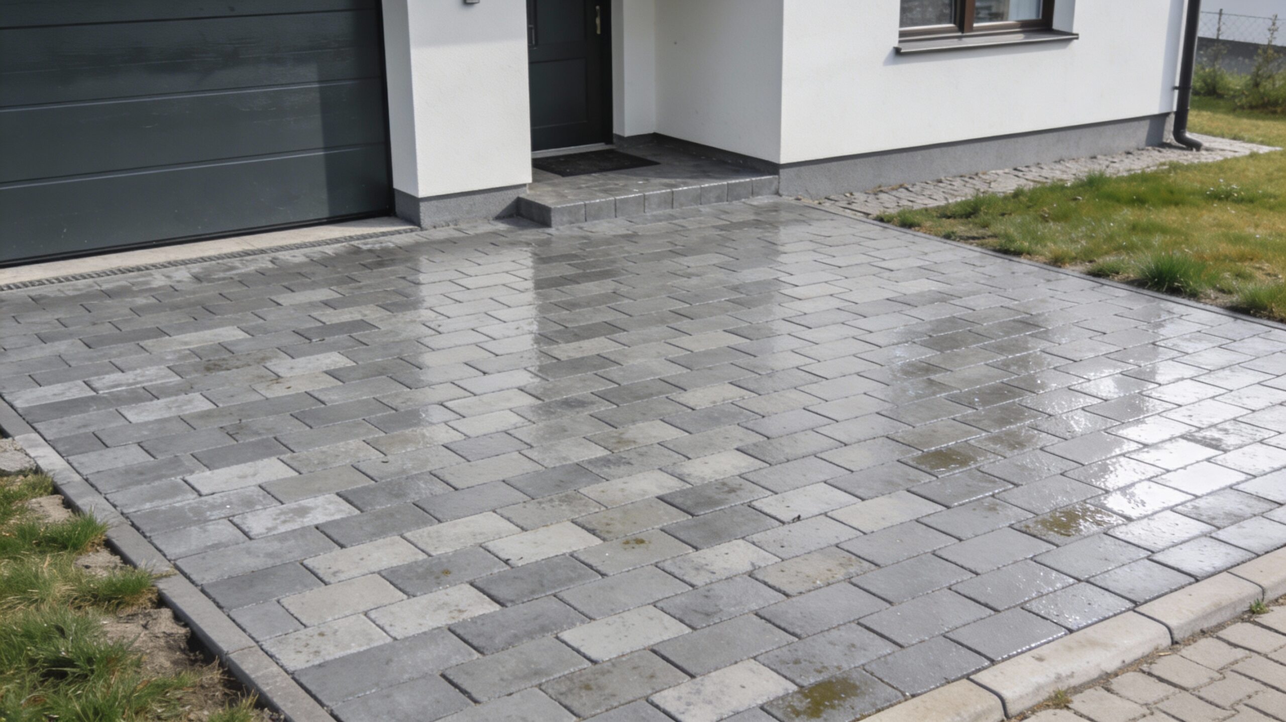 Nowa kostka brukowa przed domem